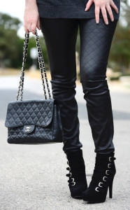 THEORY QUILTED LEATHER PANTS