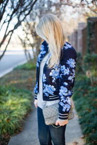 Flower Bomb | The Style Scribe gap floral bomber jacket chanel bag calypso jazmin tee
