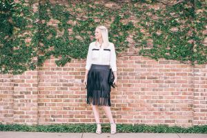 BCBG Fringe Leather Skirt | The Style Scribe