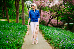 Chambray Shirt + Nude Pumps | The Style Scribe