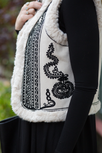 Faux Fur Embroidered Vest | The Style Scribe